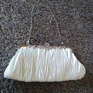White silk clutch
